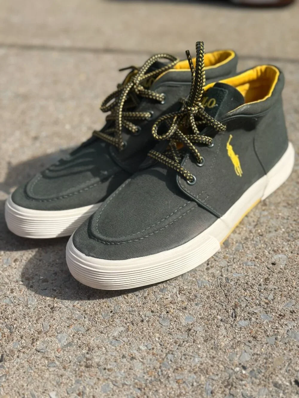 Polo Ralph Lauren Federico Mens 9D Green Canvas Chukka Shoes Old Money Prep 4022